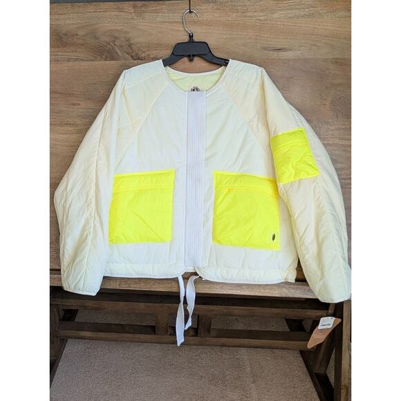 FP Movement Outta Left Field Jacket Womens XL White Cambo Insulation Full Zip - Picture 1 of 3